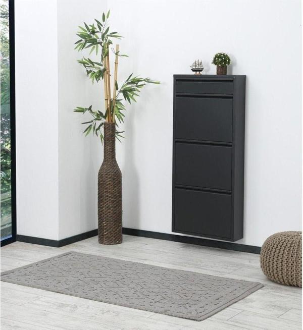 Homedora Arthur 3'lü Plus Siyah Ayakkabılık 114.5x50x15 cm - Image 1