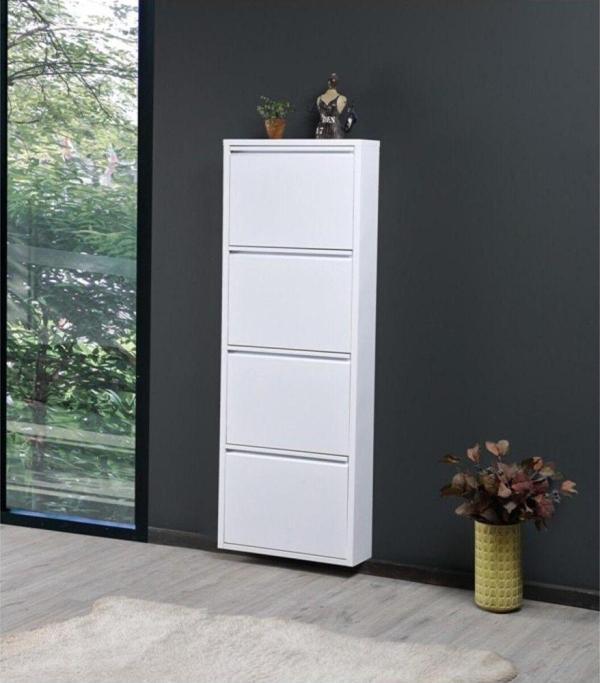 Homedora Arthur 4'lü Beyaz Ayakkabılık 136.5x50x15 cm - Image 1