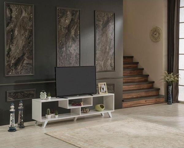 Homedora Parma Tv Sehpası Beyaz 170x35.5x30.5 cm - Image 1