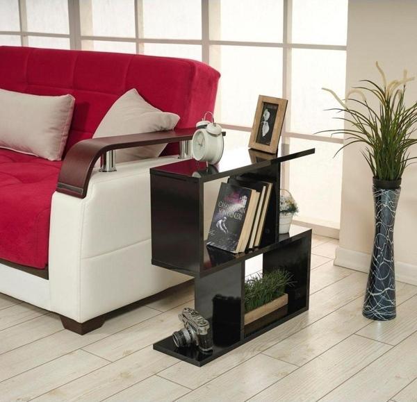 Furnia Alfa Yan Sehpa Kitaplık Siyah 60x20x60 cm - Image 1