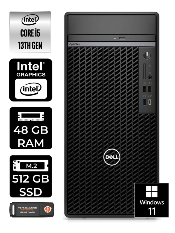 DELL OPTIPLEX 7010MT i5 13500 48GB RAM 512GB SSD W11PRO N010O7010MTU MASAÜSTÜ PC & PER4BELLEK - Image 1