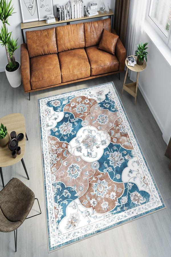 Dekoratif Özel Tasarım Yıkanabilir, İnce, Kaymaz Tabanlı, Modern Halı - Image 1
