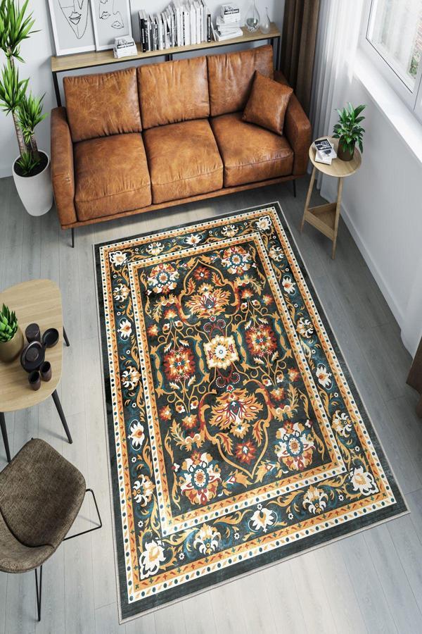 Dekoratif Özel Tasarım Yıkanabilir, İnce, Kaymaz Tabanlı, Modern Halı - Image 1