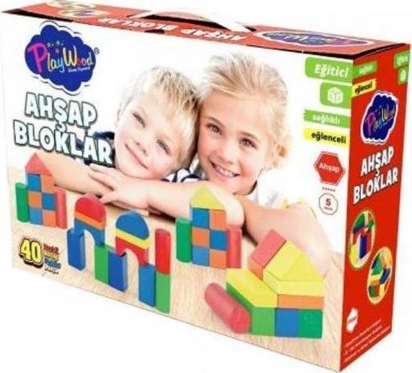 Playwood Ahşap Eğitici Renkli Bloklar 40 Parça Ony-403 - Image 1