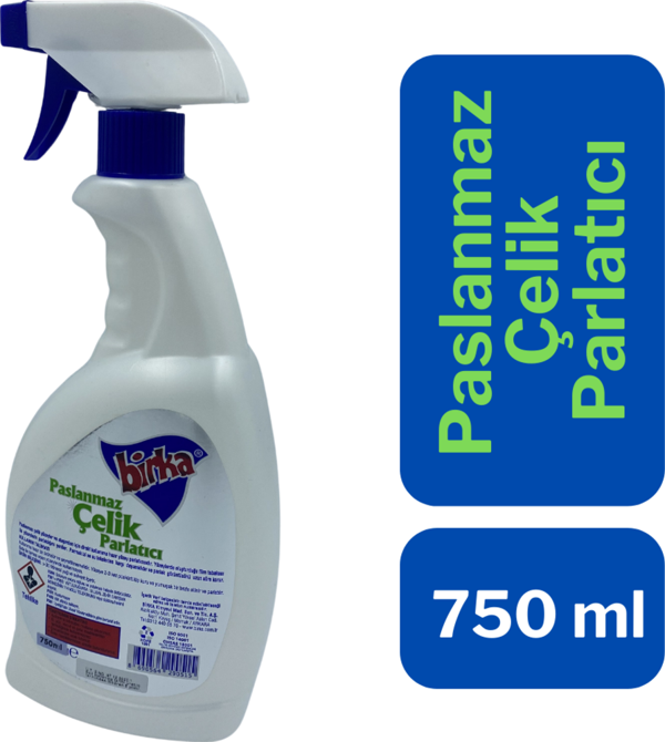Birka Krom Paslanmaz Çelik Yüzey Parlatıcısı 750 ml. x 6 Adet - Image 1