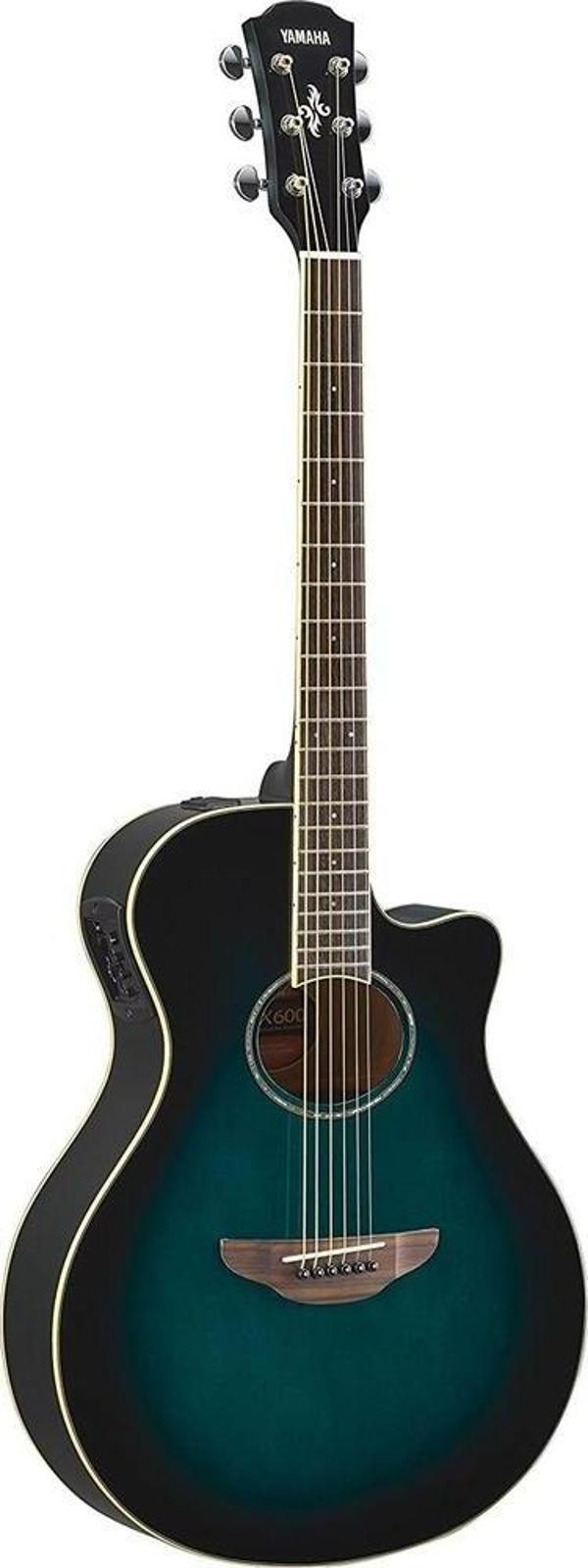 Yamaha APX600 Thin-Line Cutaway Elektro Akustik Gitar (Oriental Blue Burst) - Image 1