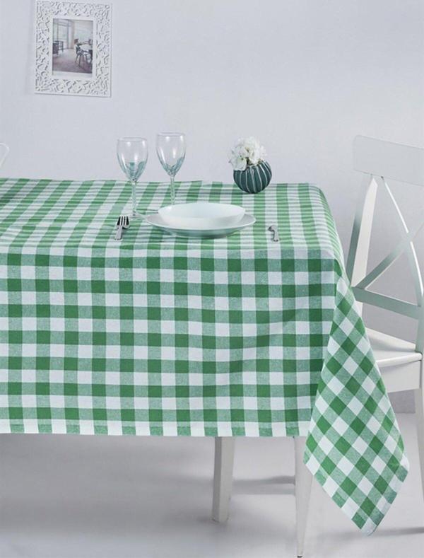 Denizli Concept Kareli Masa Örtüsü Yeşil - Image 1