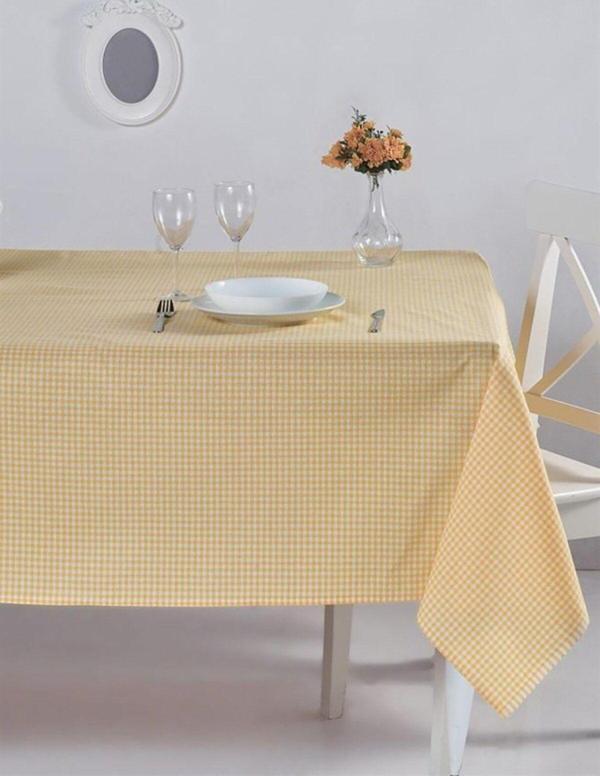 Denizli Concept Pötikareli Masa Örtüsü Sarı 170x170 Cm - Image 1