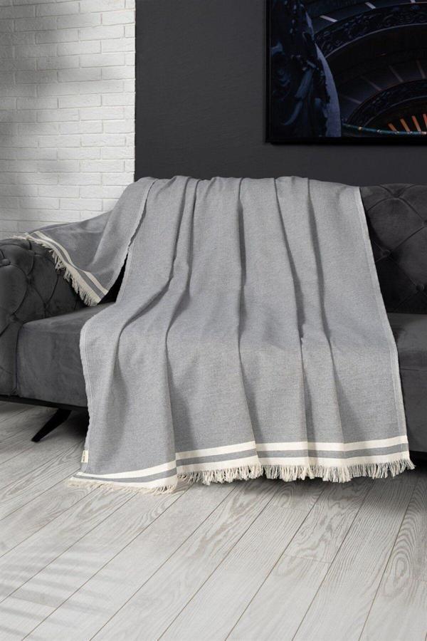 Denizli Concept Alinda Koltuk Örtüsü Gri 170x230 Cm - Image 1
