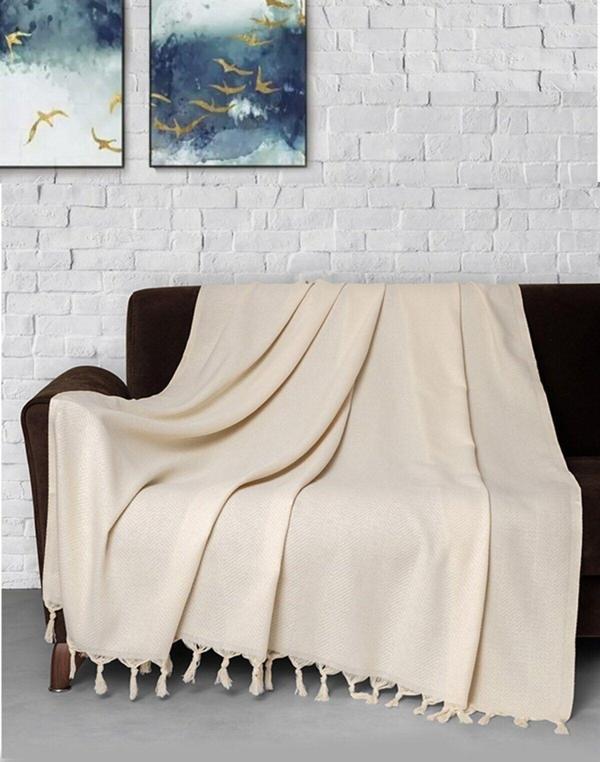 Denizli Concept Trendy Koltuk Örtüsü Naturel 170x300 - Image 1