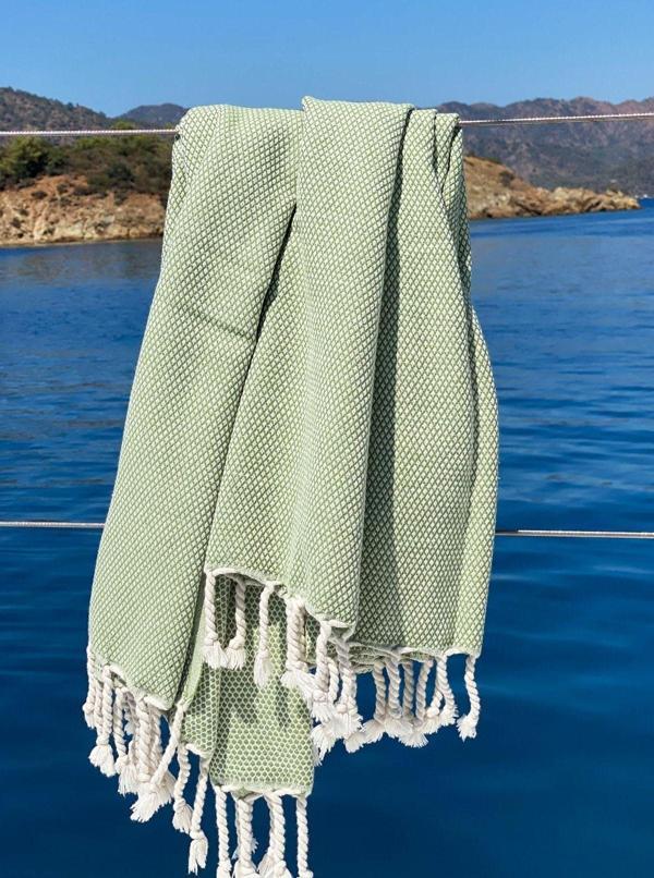 Denizli Concept Likya Peştemal Ceviz Yeşil 95x190 Cm - Image 1