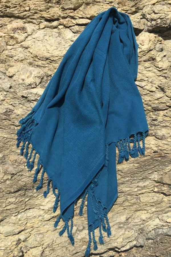 Denizli Concept Petrol Mavi Taşlanmış Peştemal - Image 1