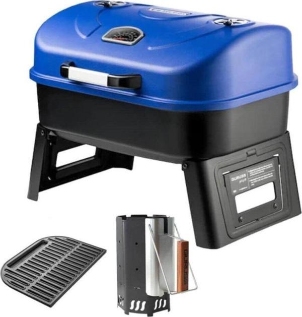 Guruss Go&grill Portatif Barbekü Baca Ve Döküm Set Kömürlü Mangal - Gece Mavisi - Image 1