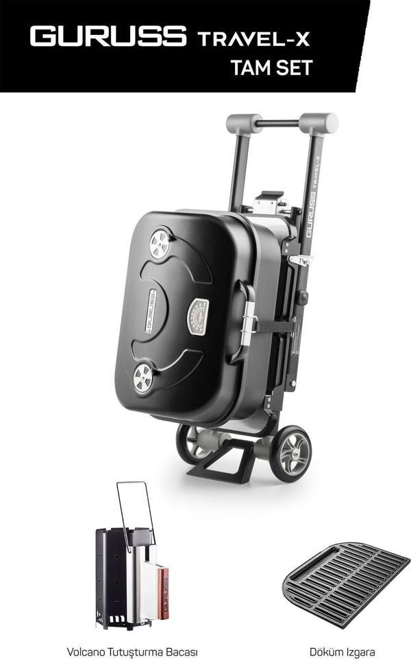 Guruss Travel-x Taşınabilir Mangal Tam Set Siyah - Image 1