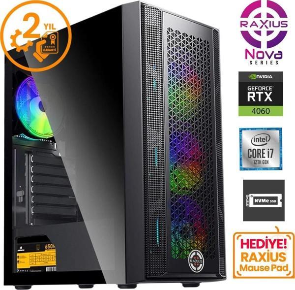 RaXius Nova G1 i7 4060-27FF01 i7-12700F 16GB 512SSD RTX4060 FreeDOS Gaming Masaüstü Bilgisayar - Image 1