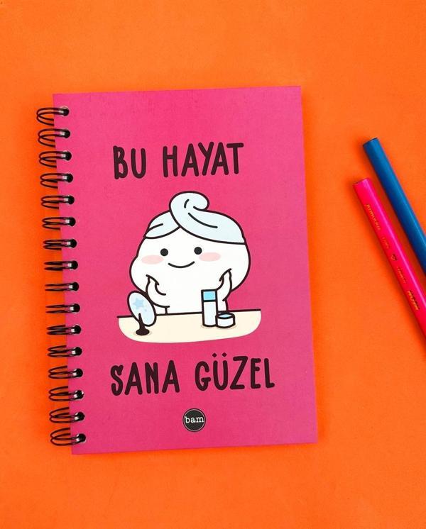 Bu Hayat Sana Güzel 21x14Cm A5 Sketch Book - Eskiz Defteri - 270 Gr - 36 Yaprak - Image 1
