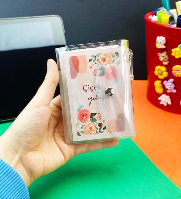 Çiçek Gibisin Tasarımlı PP Mini Çanta Defter Ve Kalem Set - Image 1