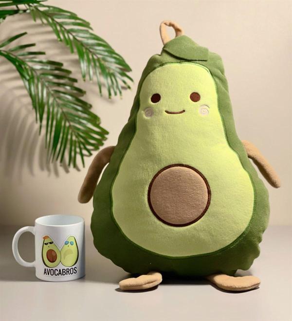 Avokado Yastık Ve Bro Best Friends Forever Tasarımlı Kupa Set - Image 1