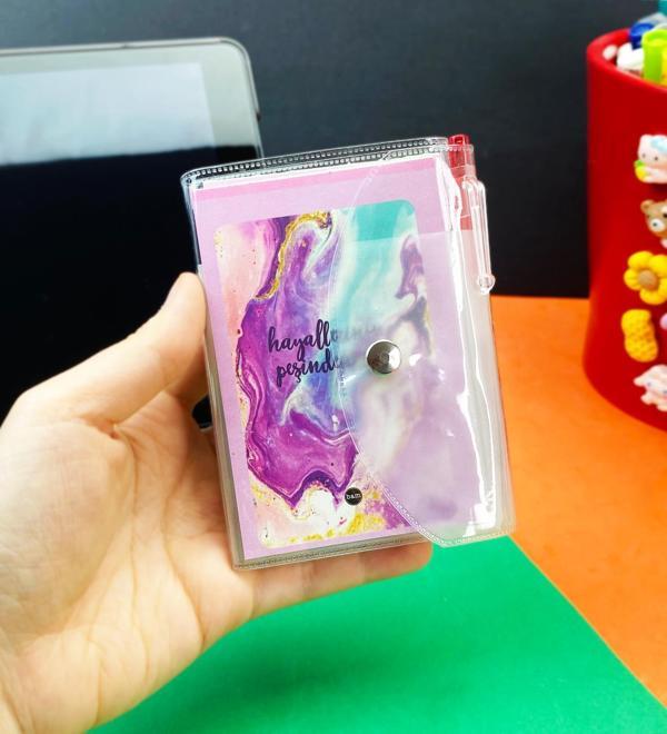 Hayallerinin Peşinden Git Tasarımlı PP Mini Çanta Defter Ve Kalem Set - Image 1