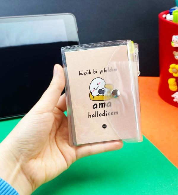 Küçük Bi Yıkıldım Tasarımlı PP Mini Çanta Defter Ve Kalem Set - Image 1