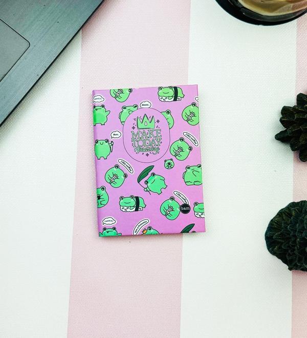Kurbağa Tasarımlı Sert Kapaklı Mini Defter - Image 1