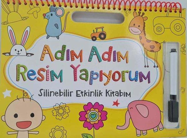 Adım Adım Resim Yapıyorum - Silinebilir Etkinlik Kitabım - Sarı - Net Çocuk Yayınları Yayınevi - Image 1