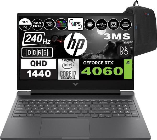 Hp Victus 16-R0076NT Intel Core I7 13700H 64GB Ddr5 4tb SSD 8GB-RTX4060 Qhd 240HZ 3ms 16.1" Windows 11 Pro 9E4A4EAP12 - Image 1