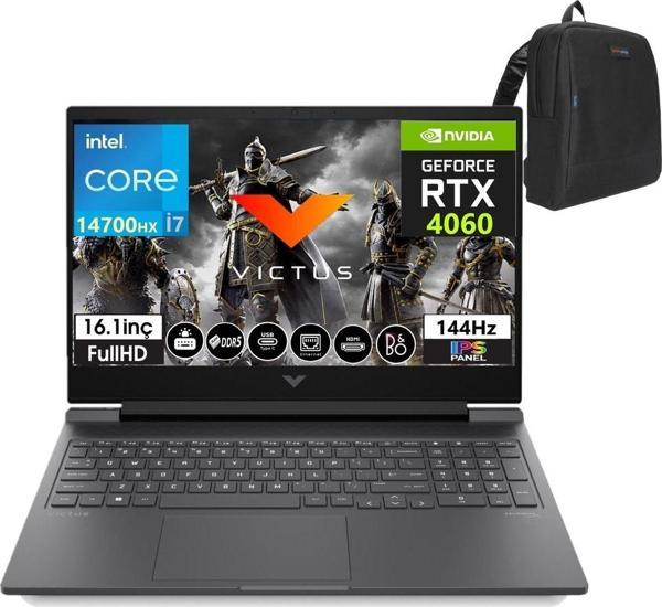 Hp Victus 16-W1067NT Intel Core I7-14700HX 24GB Ddr5 2tb SSD 8gb/ RTX4060 Freedos 16.1" 144 Hz Fhd IPS Taşınabilir Bilgisayar 9J269EAW03 + Weblegelsin Çanta - Image 1