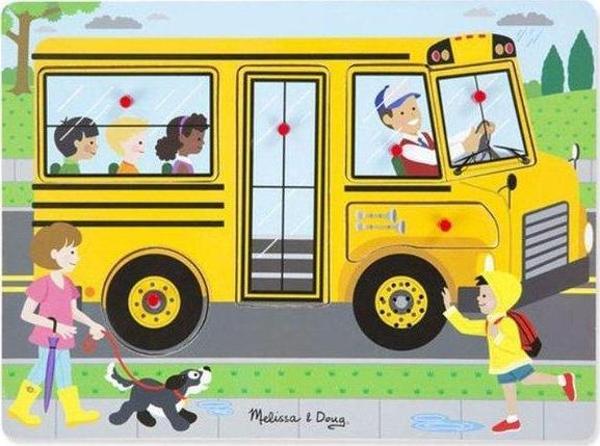 Melissa & Doug The Wheels On The Bus Ahşap Sesli Yapboz - Image 1