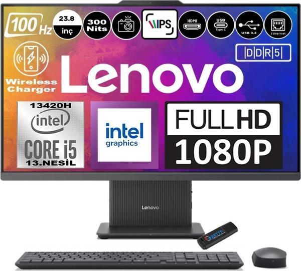 Lenovo Ideacentre Aıo 24IRH9 Intel Core I5-13420H DDR5 8GB 512GB SSD 23.8 Fhd IPS Windows 11 Pro Koyu Gri F0HN0057TRP02  - Image 1