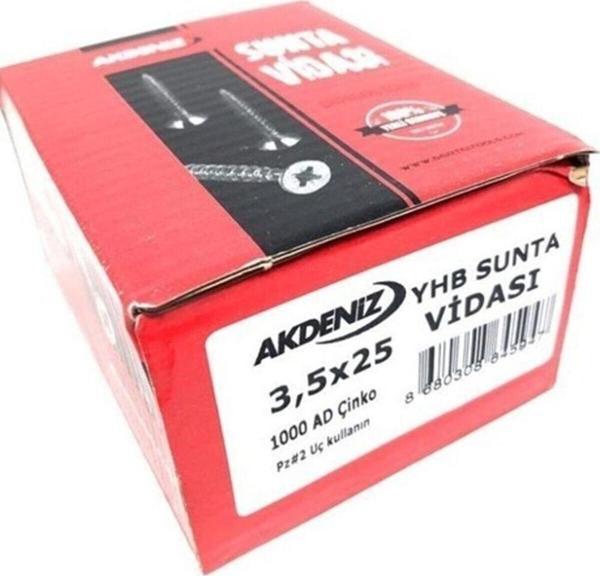 Akdeniz Sunta Vidası 3.5x25 Mm Çinko 1000 Adet - Image 1
