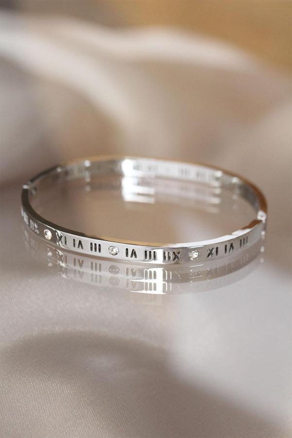 316L Çelik Roma Rakamlı Silver Renk Cartier Bilezik - EBJ240629W24996 - Image 1