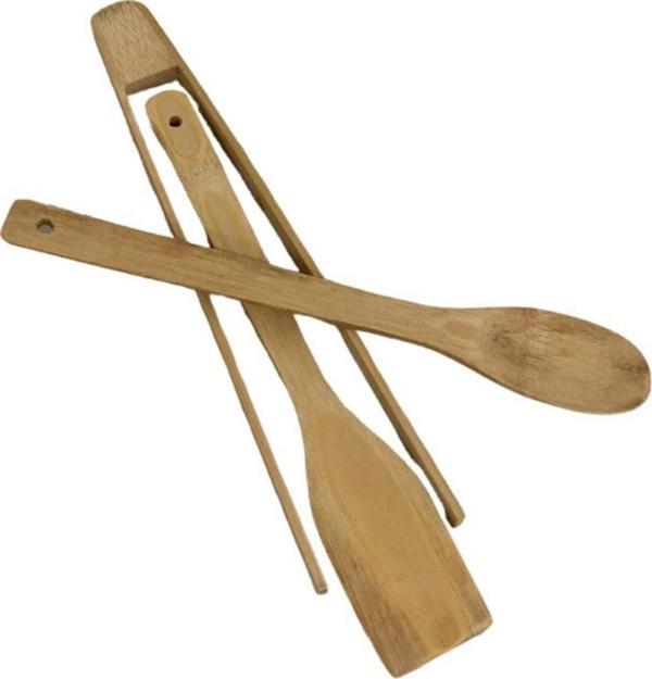 T.Concept Ahşap 3’lü Maşa Spatula Kaşık Seti 9568 - Image 1