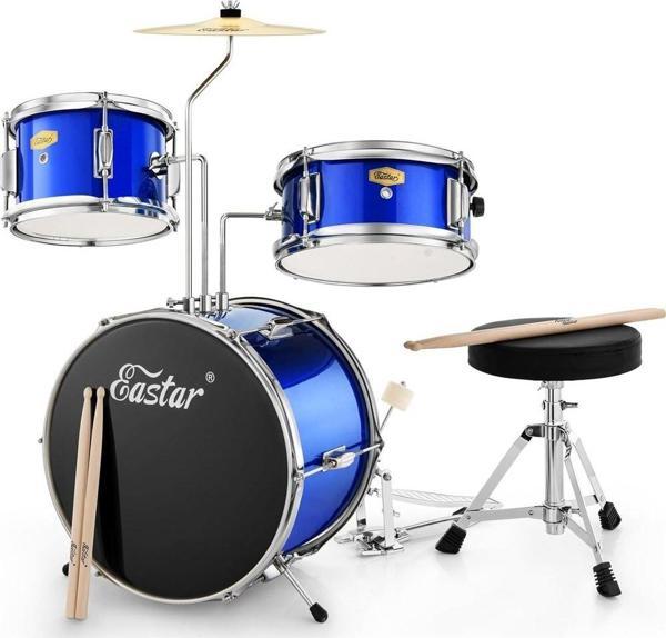 Eastar EDS-180BE 14" 3-Parça Çocuk Davulu (Mirror Blue) - Image 1
