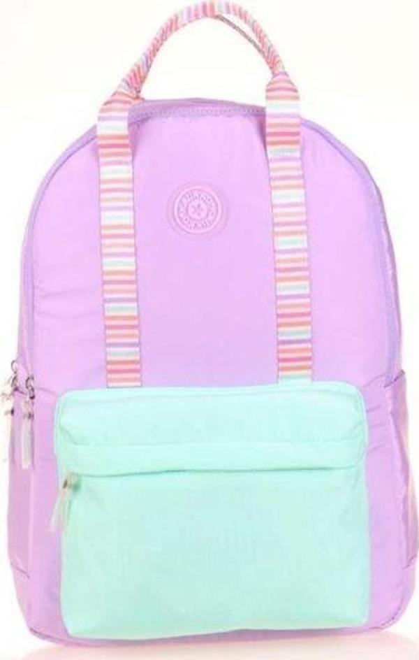Kaukko Double Strıpe Sırt Çantası (Lilac) - Image 1