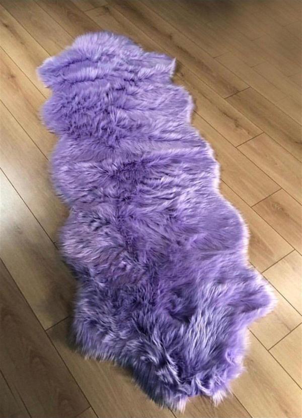 Markaev A Post Lila Peluş Yıkanabilir Kaymaz Taban Salon Mutfak Çocuk Koridor Yatak Odası Halısı - Image 1