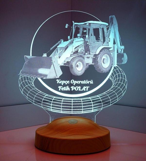 Sevgi Lambası 3D Kepçe Operatörü Hediyesi 3 Boyutlu Led Lamba - Image 1