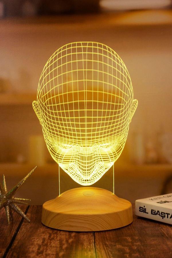 Sevgi Lambası Adam, Kafa, Dijital Artwork Gece Lambası, 3d 3 Boyutlu Led Lamba - Image 1