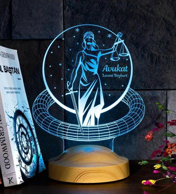 Sevgi Lambası Avukat Hediyesi, Avukatlar Günü Hediyesi, Adalet Sembolü, Avukata Hediye, Led Lamba,themis Heykeli - Image 1