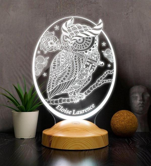 Sevgi Lambası Baykuş Led Lamba, Baykuş Tasarımlı 3d Gece Lambası , Baykuş Temalı Dekoratif Lamba - Image 1