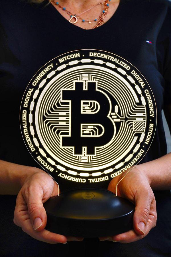 Sevgi Lambası Bitcoin, Bitcoin Sembollü Hediye, Bitcoin Para Jetonu Şeklinde 3D Led Lamba, Kripto Para Logo - Image 1