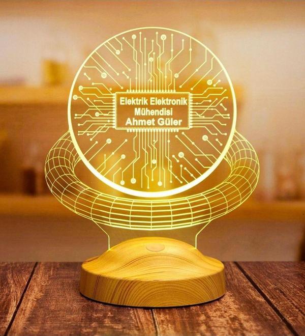 Sevgi Lambası Mühendislere Özel Hediye Elektrik Elektronik Mühendisi Hediyesi Led Lamba, İsimli Gece Lambası - Image 1