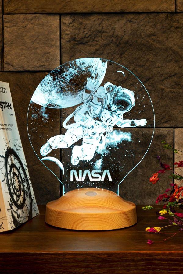 Sevgi Lambası Nasa Logolu Astronot Hediyesi, Kozmonot, Uzay Hediyesi Led Lamba - Image 1