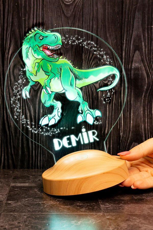 Sevgi Lambası Çocuk Hediyesi Dinozor 3d Led Lamba T-rex Tasarımlı Çocuk Odası Gece Lambası - Image 1