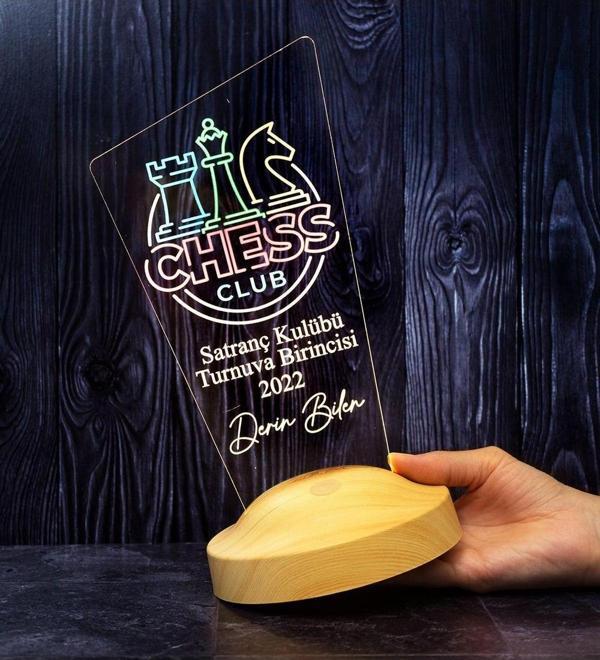 Sevgi Lambası Satranç Turnuvası Kupa Ödül Hediyesi, Öğretmenine Hediye Led Lamba, Chess Renkli Masa Lambası - Image 1