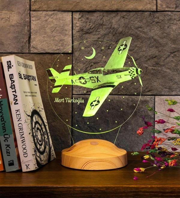 Sevgi Lambası En Iyi Pilot Hediyesi, Uçak Figürlü Hediye, Pilota Hediye,3 Boyutlu Led Foto Lamba - Image 1
