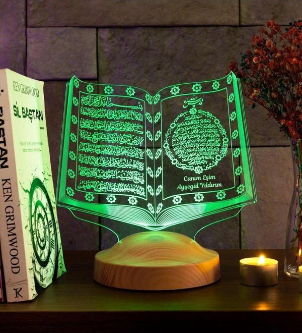 Sevgi Lambası Eşe Dini Hediye, Kuran-ı Kerim Gece Lambası, Kuran-ı Kerim Led Lamba - Image 1