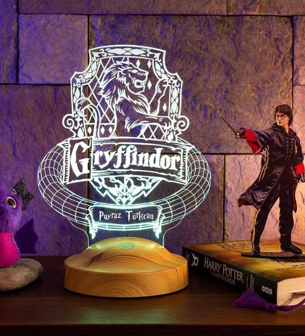 Sevgi Lambası Harry Potter Hediyesi Hogwarts Gryffindor Binası Led Lamba, Gryffindor Hediyesi - Image 1
