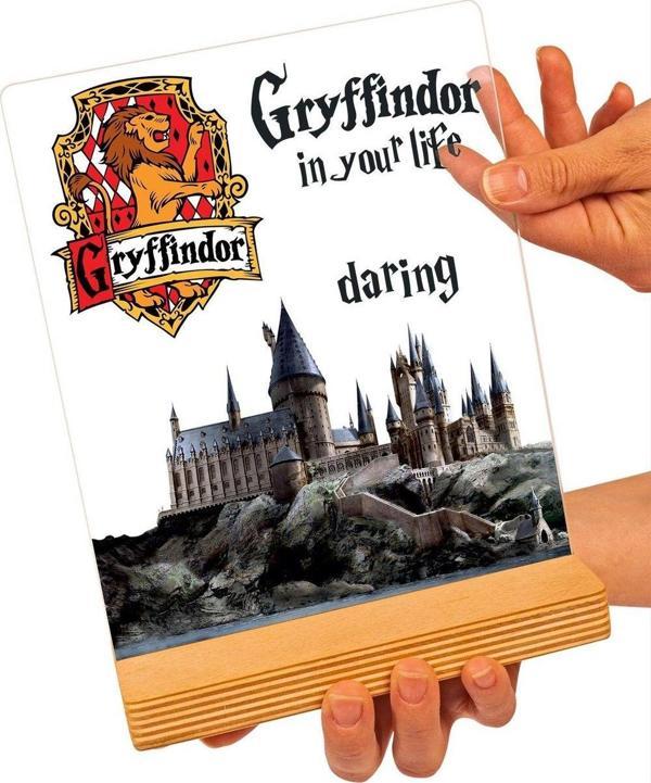 Sevgi Lambası Harry Potter Hediyesi Hogwarts Gryffindor Binası Şeffaf Çerçeve - Image 1