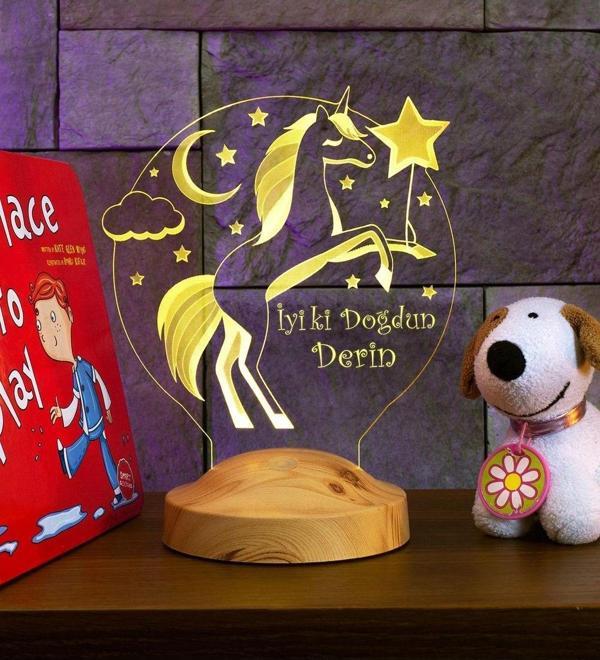 Sevgi Lambası Unicorn Gece Lambası Tek Boynuzlu At Çocuk Odası Hediyesi Led Lamba, Unicorn Doğum Günü Hediyesi - Image 1